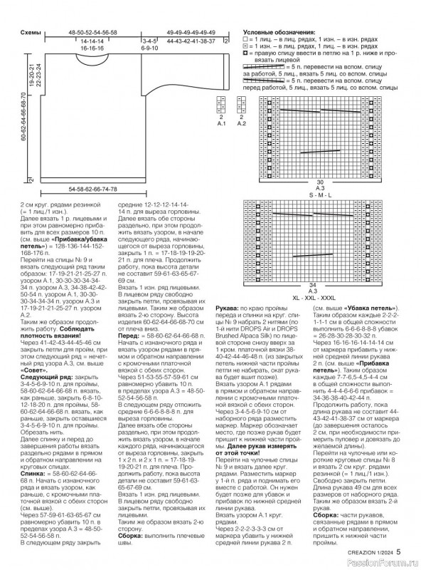 Вязаные модели в журнале «Creazion №1 2024»