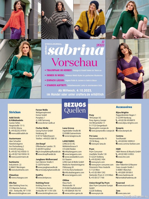 Вязаные модели в журнале «Sabrina German №10 2023»