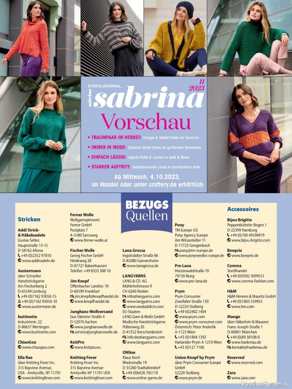 Вязаные модели в журнале «Sabrina German №10 2023»