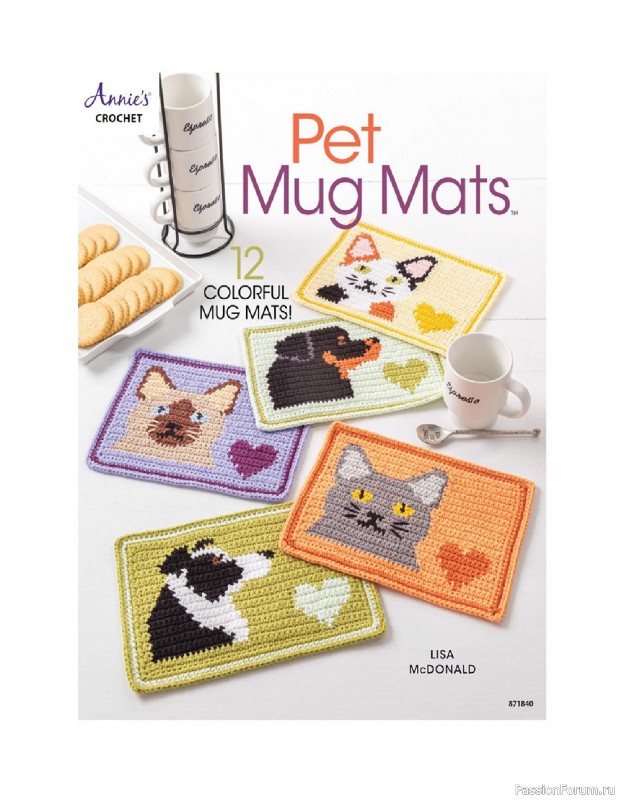 Вязаные проекты крючком в журнале «Pet Mug Mats»