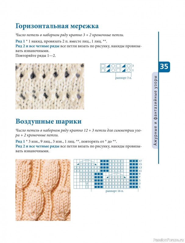 Вязаные проекты в книге «Красивые узоры на спицах»
