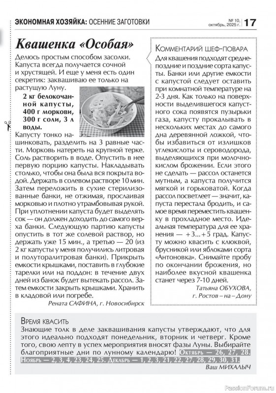 Коллекция кулинарных рецептов в журнале «Кухонька Михалыча №10 2025»