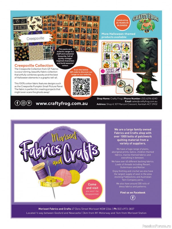 Коллекция проектов для рукодельниц в журнале «Australian Homespun - October-November 2025»