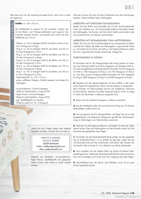 Коллекция проектов для рукодельниц в журнале &laquo;Patchwork das Magazin №3 2026&raquo;