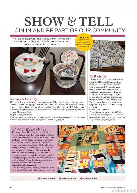 Коллекция проектов для рукодельниц в журнале &laquo;Todays Quilter №143 2026&raquo;