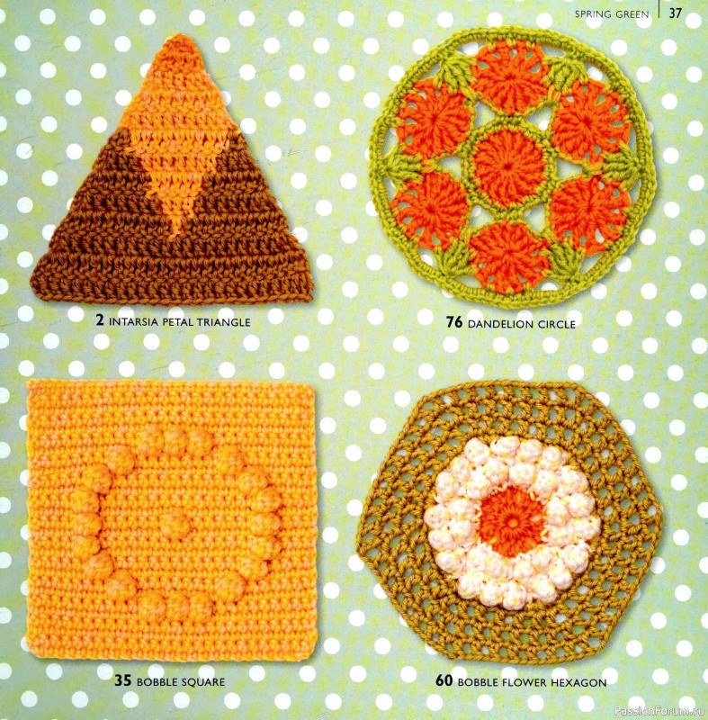 Вязаные проекты в книге &laquo;75 Crocheted Floral Blocks&raquo;. Часть 1