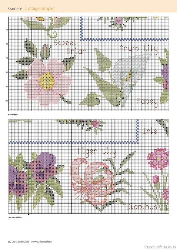 Коллекция вышивки в журнале «Cross Stitch Gold - Floral Collection 2023»