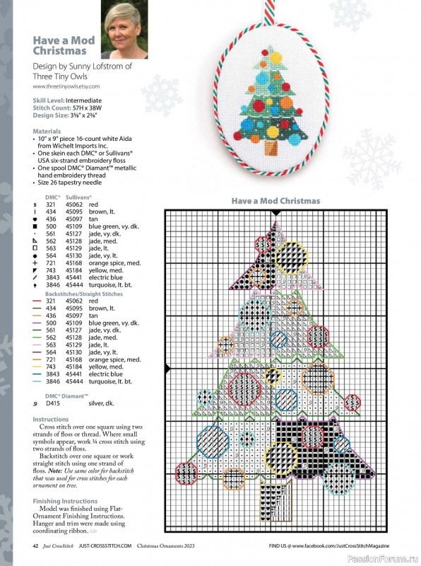 Коллекция вышивки в журнале «Just CrossStitch - Christmas Ornaments 2023»