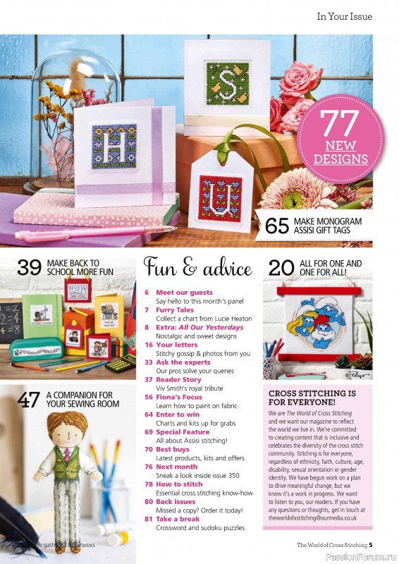 Коллекция вышивки в журнале «The World of Cross Stitching №349 2024»