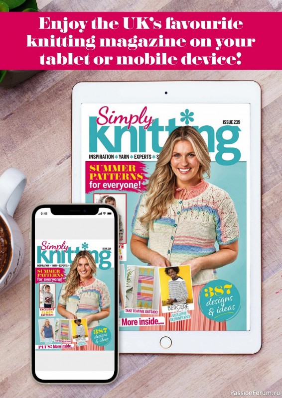 Вязаные проекты спицами в журнале «Simply Knitting №239 2023»