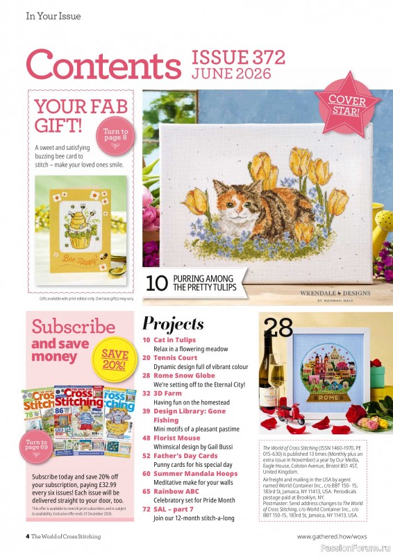 Коллекция вышивки в журнале &laquo;The World of Cross Stitching №372 2026&raquo;