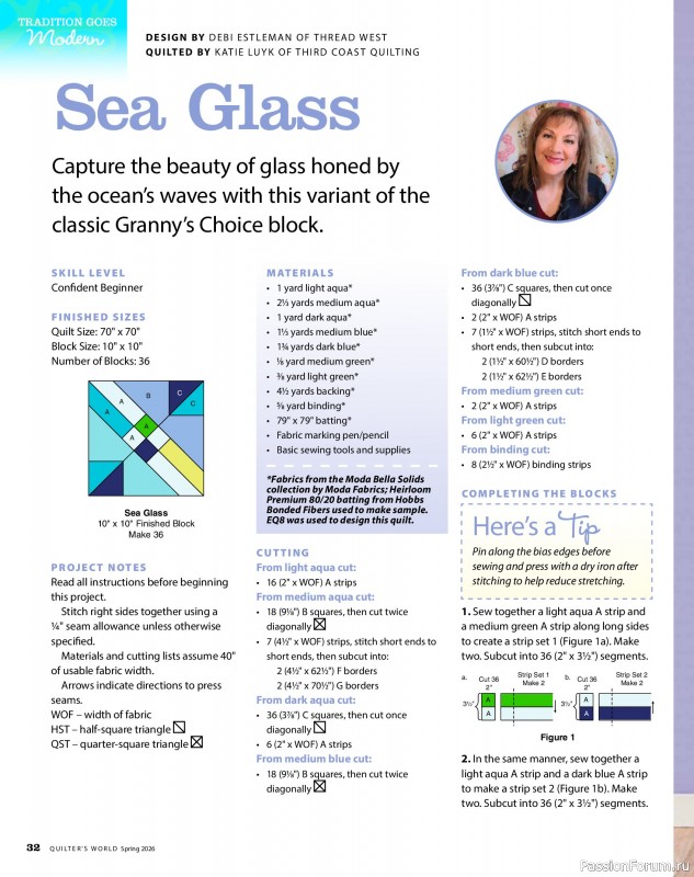 Коллекция проектов для рукодельниц в журнале «Quilter's World - Spring 2026»