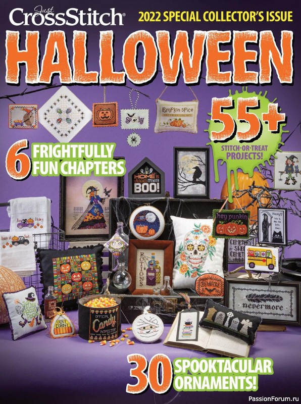 Коллекция вышивки в журнале «Just CrossStitch - Halloween 2022»