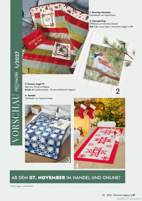 Коллекция проектов для рукодельниц в журнале &laquo;Patchwork Magazin №6 2026&raquo;