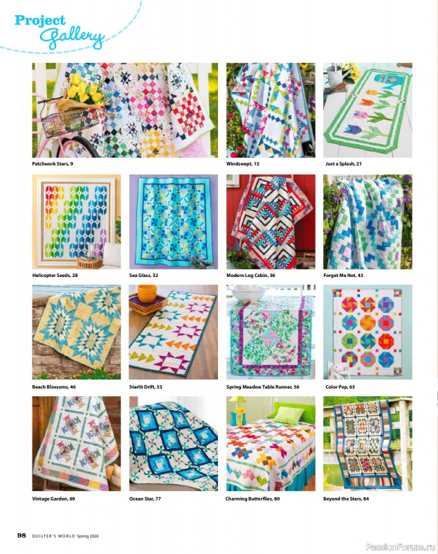 Коллекция проектов для рукодельниц в журнале «Quilter's World - Spring 2026»
