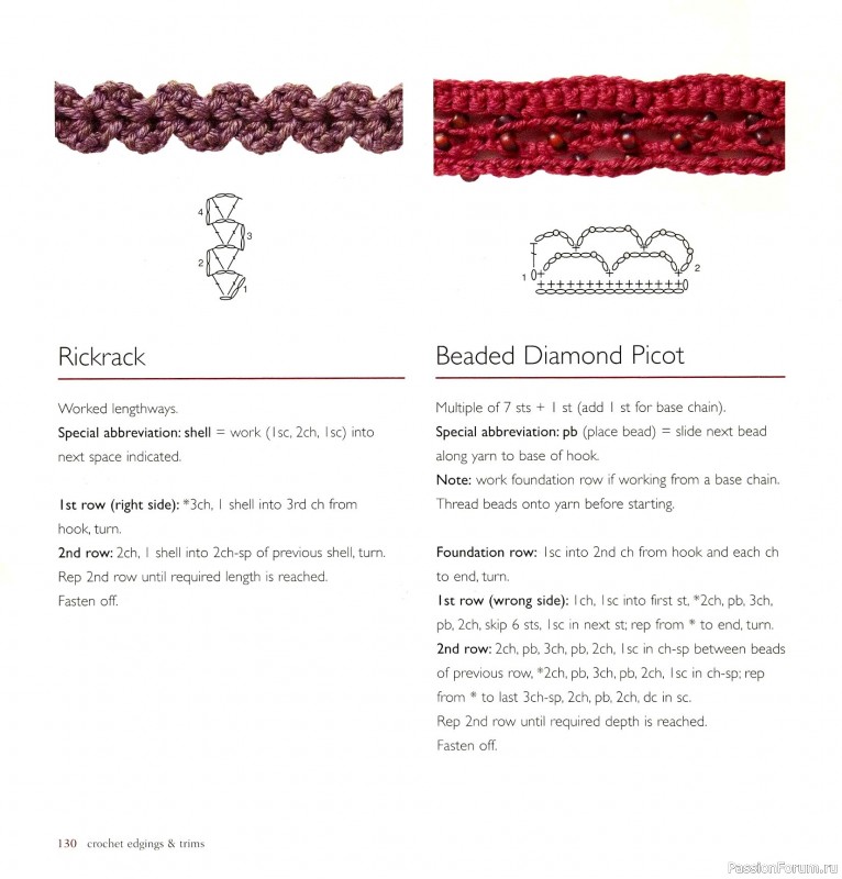 Вязаные проекты в книге &laquo;Crochet Edgings & Trims: 150 Stitches&raquo;.