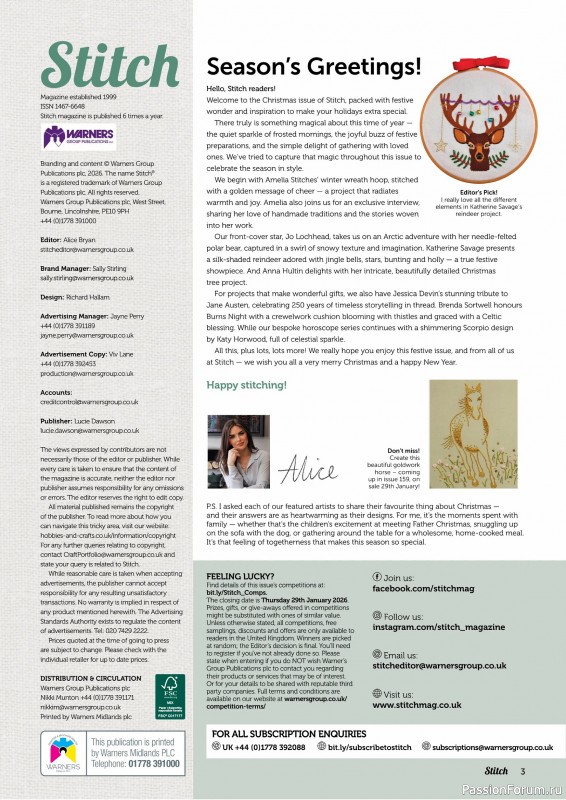 Коллекция проектов для рукодельниц в журнале «Stitch Magazine №158 2025»