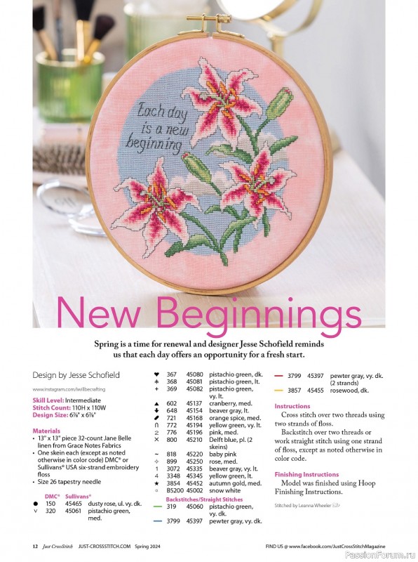 Коллекция вышивки в журнале «Just CrossStitch - Spring 2024»