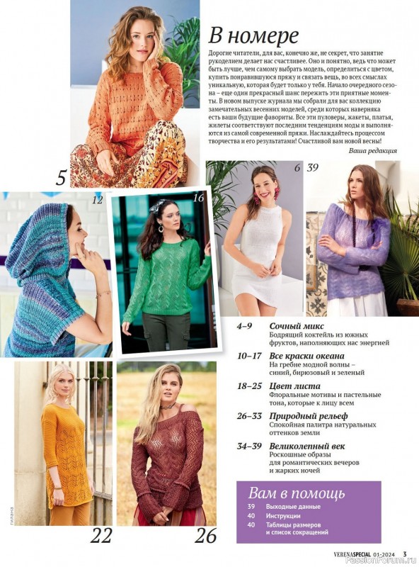 Вязаные модели в журнале «Модное вязание №1 2024»