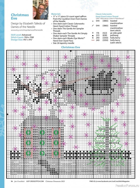 Коллекция вышивки в журнале «Just CrossStitch - Christmas Ornaments 2023»