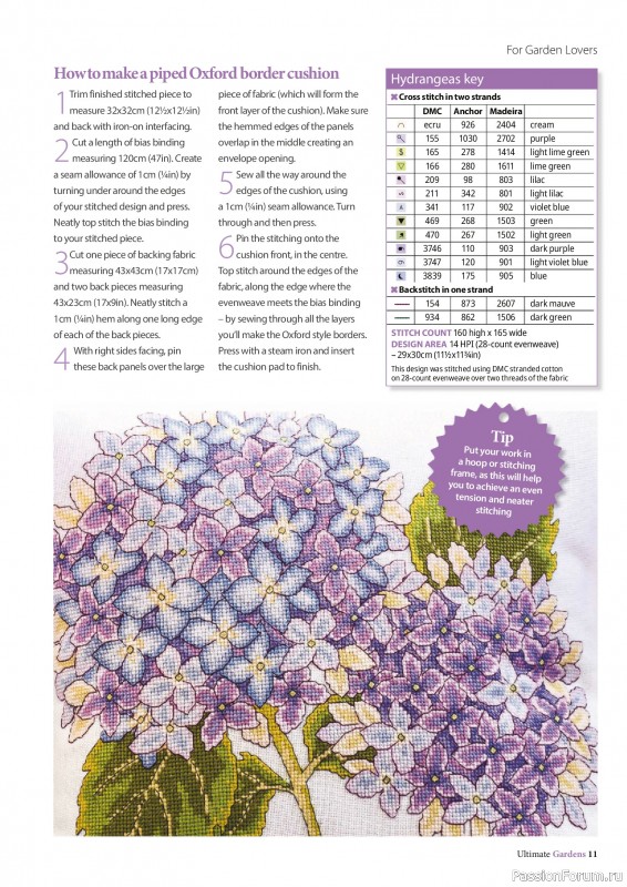 Коллекция вышивки в журнале «Ultimate Cross Stitch Gardens 2026»