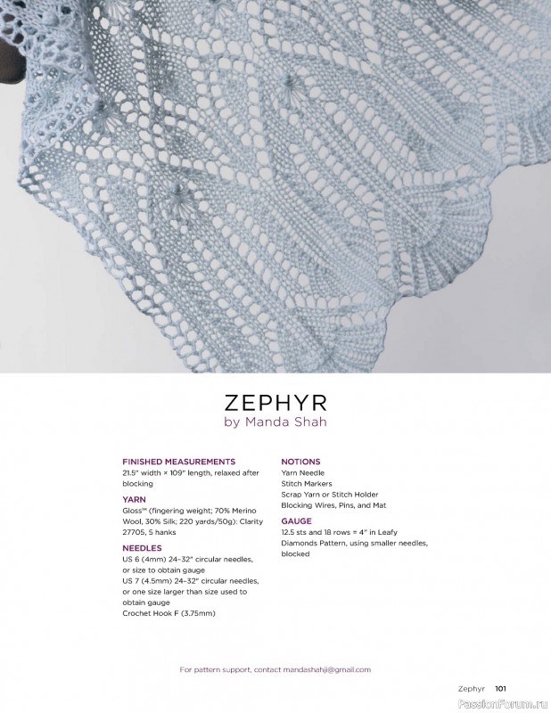 Коллекция кружевных моделей в книге «Knit Lace Patterns»