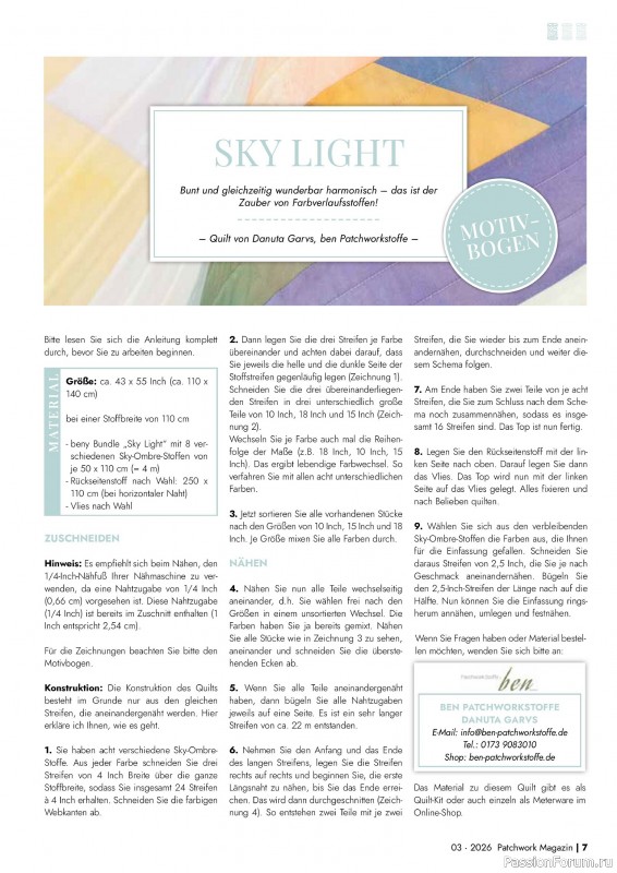 Коллекция проектов для рукодельниц в журнале &laquo;Patchwork das Magazin №3 2026&raquo;