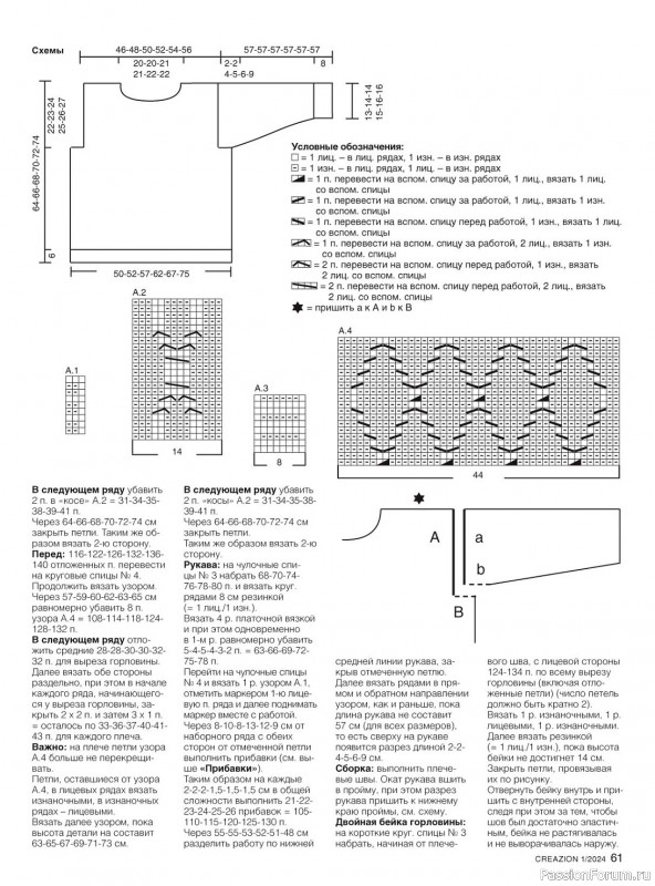 Вязаные модели в журнале «Creazion №1 2024»