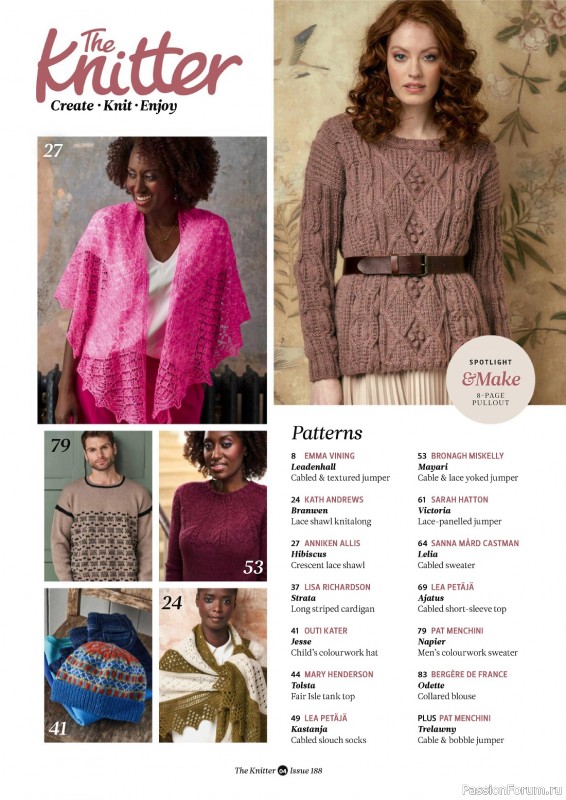 Вязаные проекты спицами в журнале «The Knitter №188 2023»