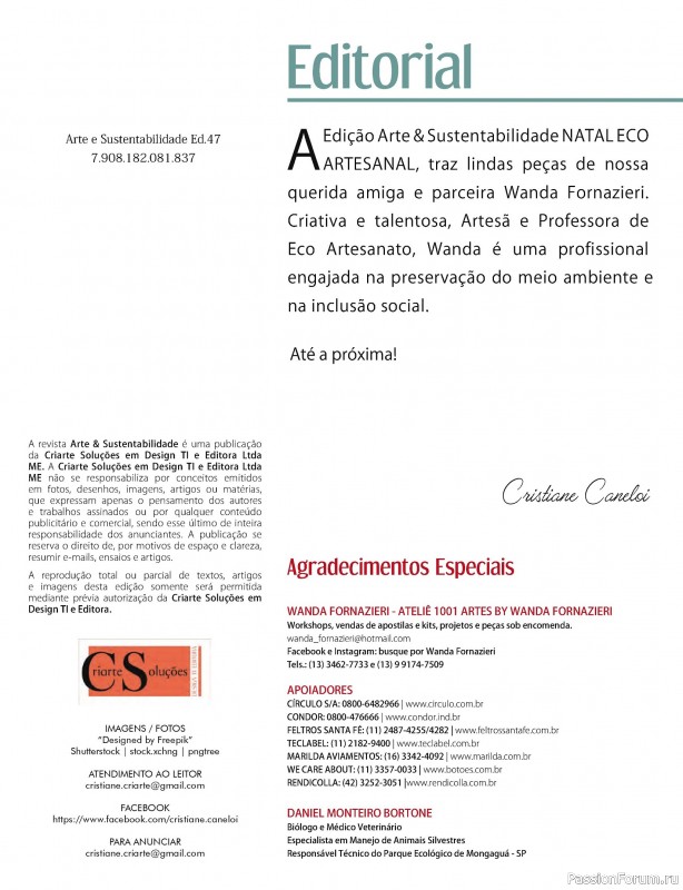 Вязаные проекты в журнале «Arte & Sustentabilidade Ed.47 Natal Eco Artesanal»