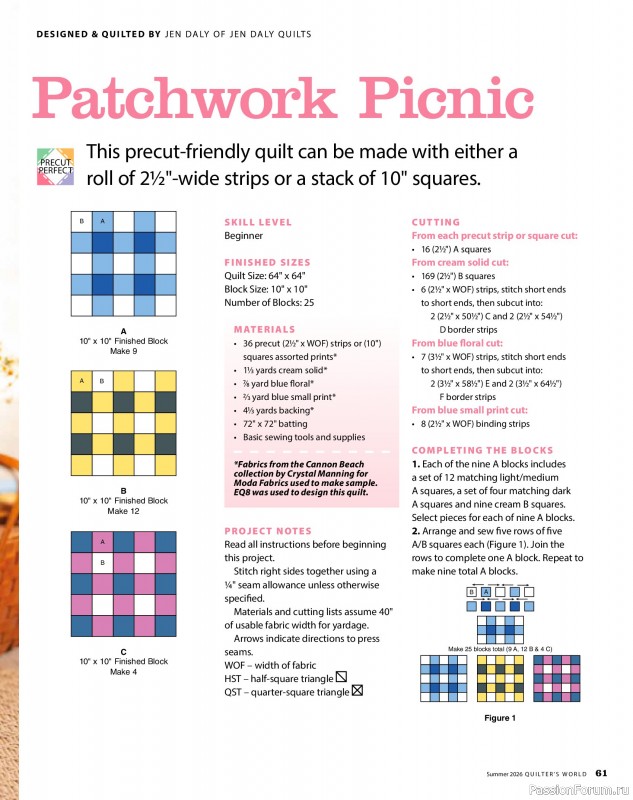 Коллекция проектов для рукодельниц в журнале &laquo;Quilter's World - Summer 2026&raquo;