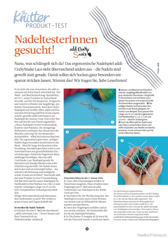 Вязаные проекты спицами в журнале «The Knitter №79 2025 Germany»