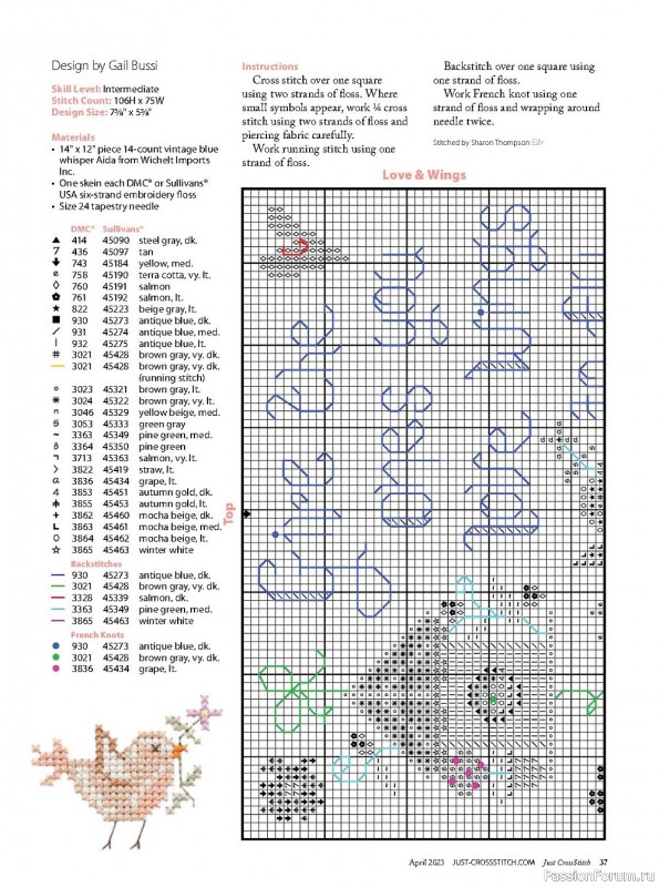 Коллекция вышивки в журнале «Just CrossStitch Vol.41 №2 2023»