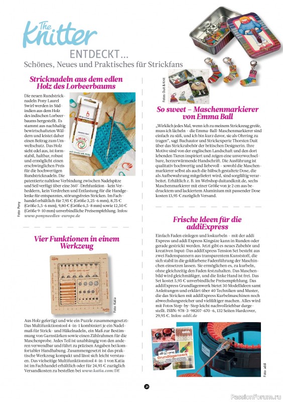 Вязаные проекты спицами в журнале &laquo;The Knitter №80 2026 Germany&raquo;