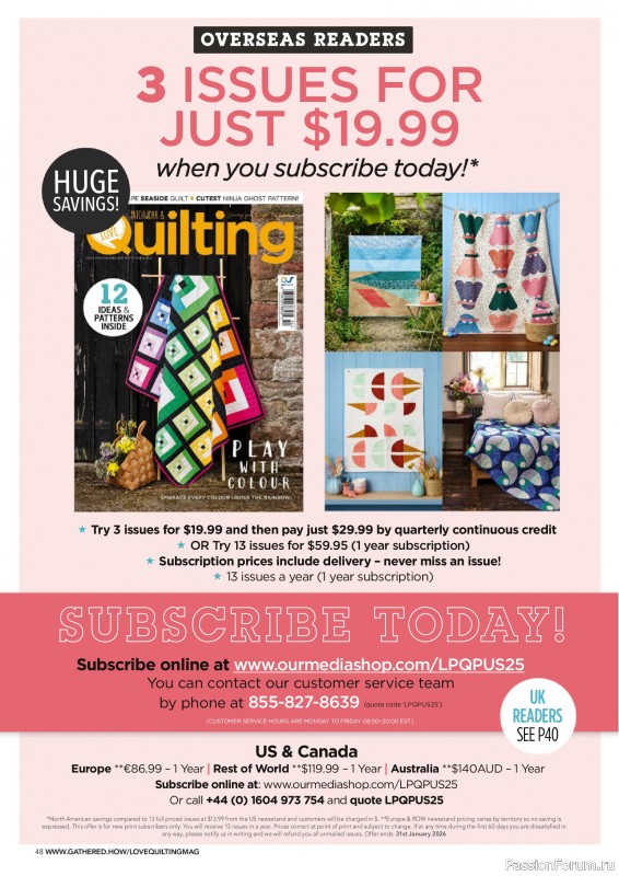 Коллекция проектов для рукодельниц в журнале «Love Patchwork & Quilting №155 2025»