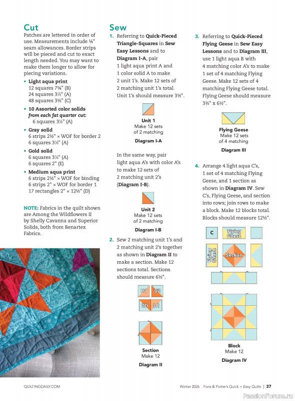 Коллекция проектов для рукодельниц в журнале &laquo;Quick+Easy Quilts - Winter 2026&raquo;