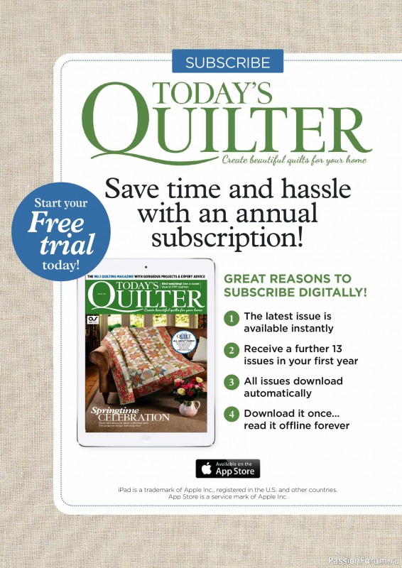 Коллекция проектов для рукодельниц в журнале &laquo;Todays Quilter №139 2026&raquo;