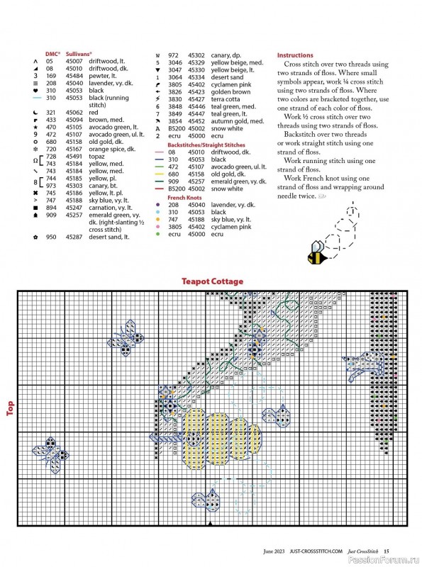 Коллекция вышивки в журнале «Just CrossStitch - June 2023»