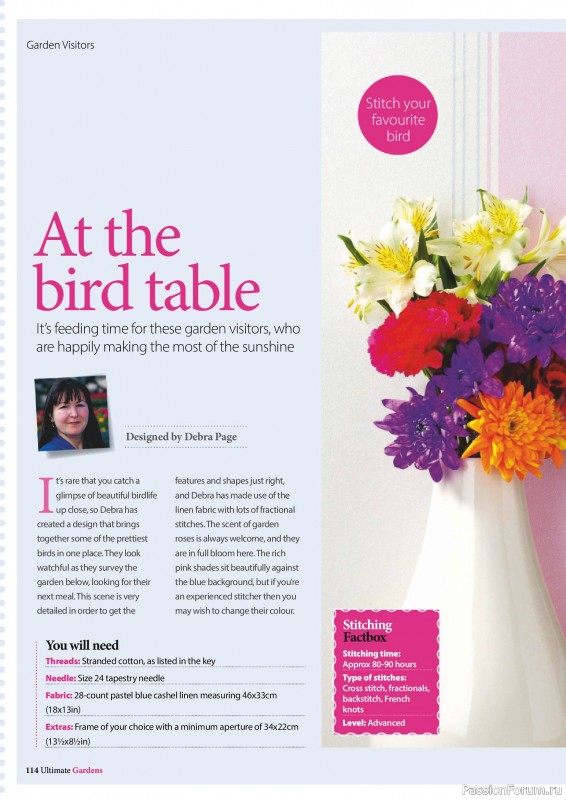 Коллекция вышивки в журнале «Ultimate Cross Stitch Gardens 2026»