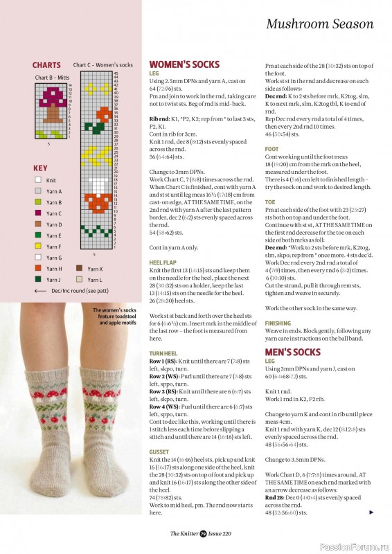 Вязаные проекты спицами в журнале «The Knitter №220 2025»