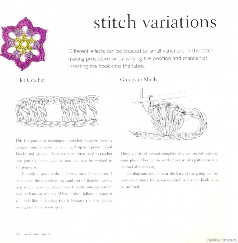 Вязаные проекты в книге &laquo;Crochet Stitch Motifs&raquo;.