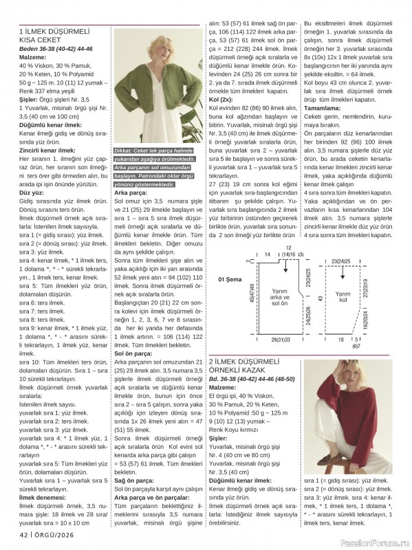 Вязаные модели в журнале &laquo;Burda Orgu №1 2026&raquo;