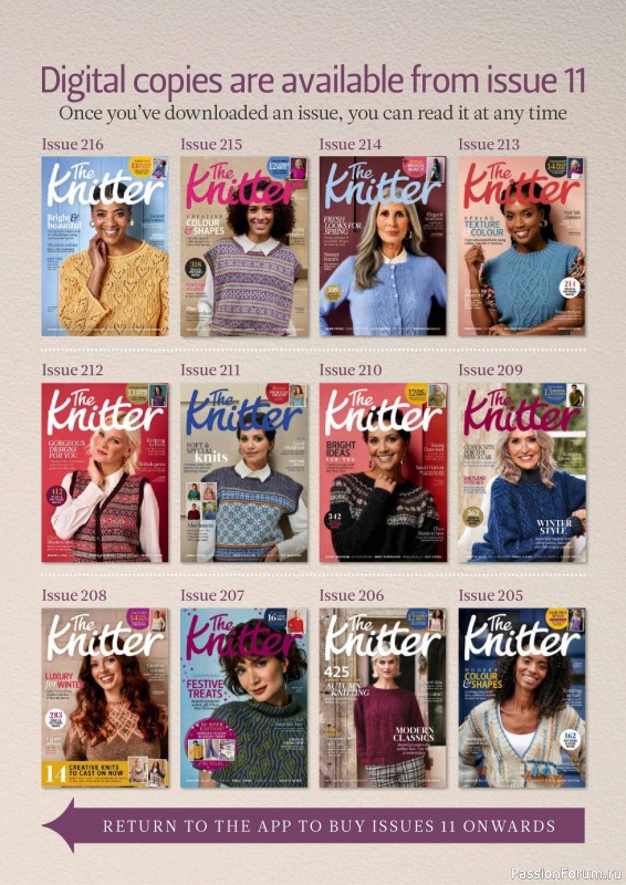 Вязаные проекты спицами в журнале «The Knitter №221 2025»