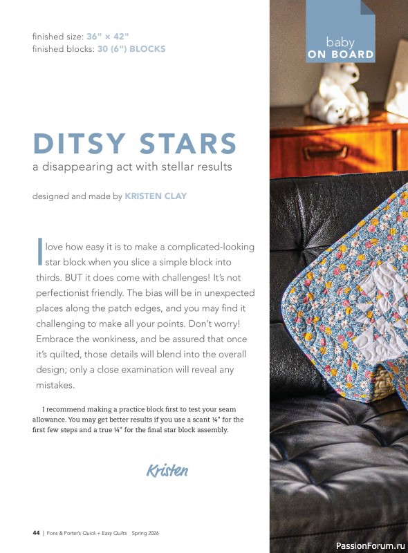 Коллекция проектов для рукодельниц в журнале &laquo;Quick+Easy Quilts - Spring 2026&raquo;