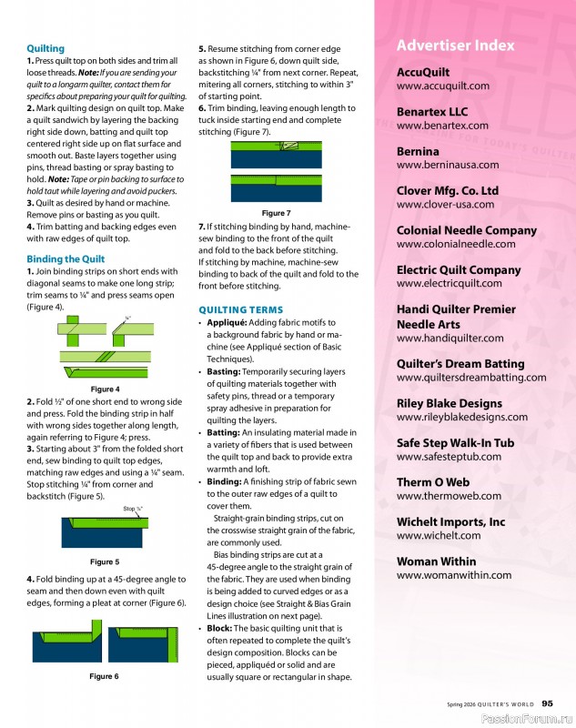 Коллекция проектов для рукодельниц в журнале «Quilter's World - Spring 2026»