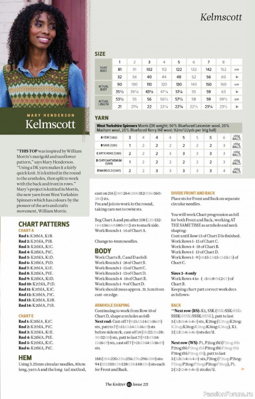 Вязаные проекты спицами в журнале «The Knitter №221 2025»