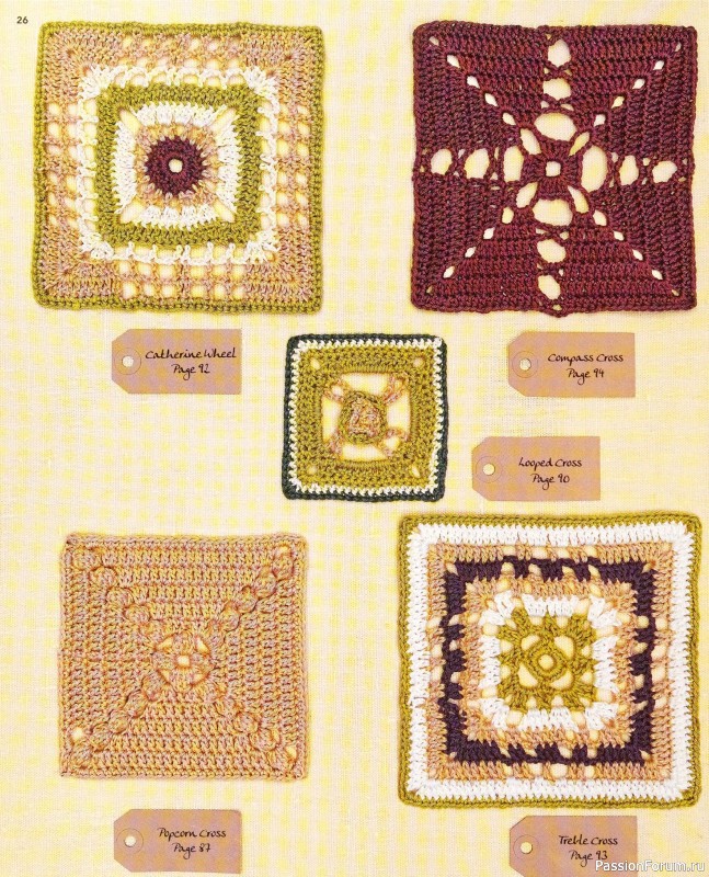 Вязаные проекты в книге «150 Crochet Blocks». Часть 1