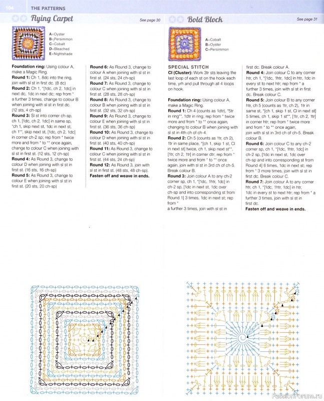 Вязаные проекты в книге «150 Crochet Blocks». Часть 2
