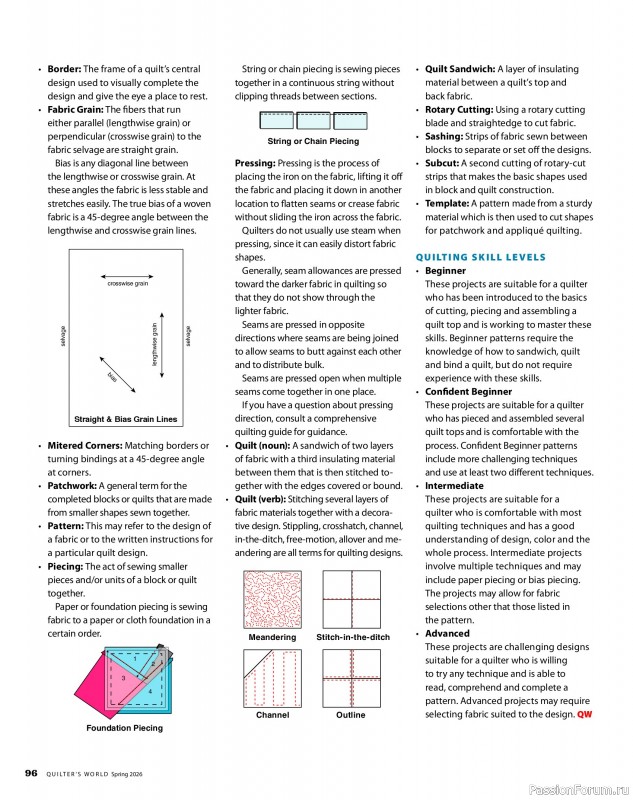 Коллекция проектов для рукодельниц в журнале «Quilter's World - Spring 2026»