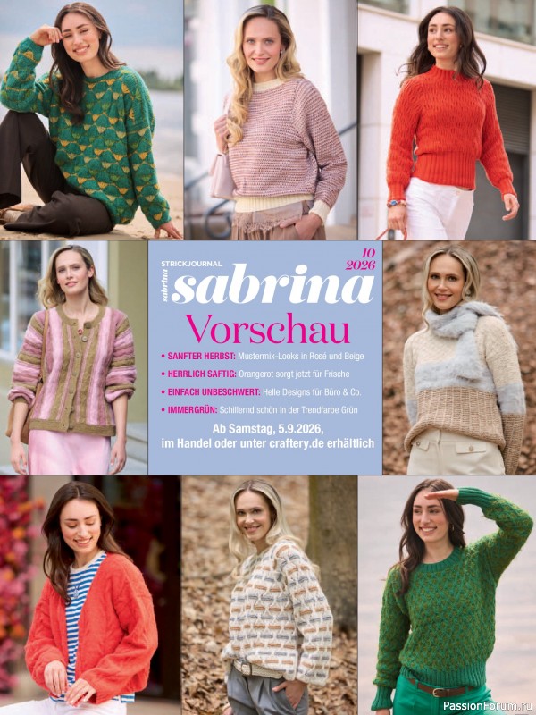 Вязаные модели в журнале &laquo;Sabrina №9 2026 German&raquo;